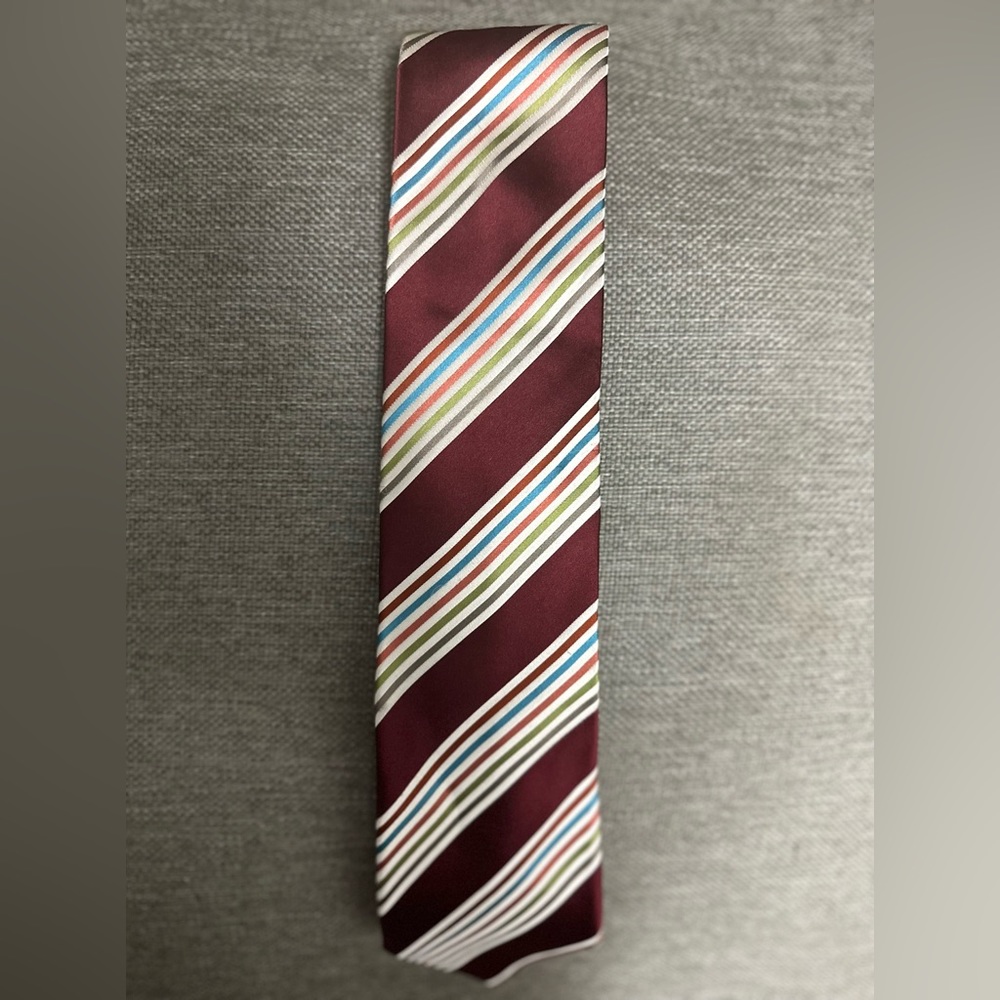 Red striped tie